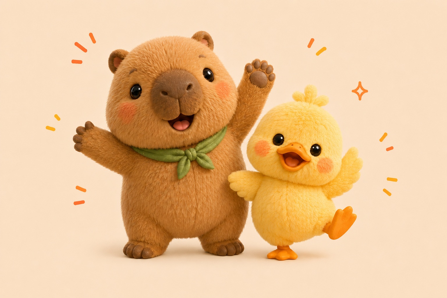 Capy and Duck inviting families to begin their Mandarin learning journey